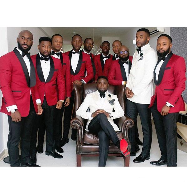custom made red and black classic fit wedding tuxedos one button shawl lapel groomsmen wear two pieces prom blazer and pants, Black;gray
custom made red and black classic fit wedding tuxedos one button shawl lapel groomsmen wear two pieces prom blazer and pants, Black;gray