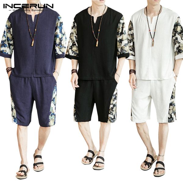 incerun chinese style men sets cotton retro 2020 printed patchwork casual half sleeve shirts shorts streetwear summer mens suit, Gray
incerun chinese style men sets cotton retro 2020 printed patchwork casual half sleeve shirts shorts streetwear summer mens suit, Gray