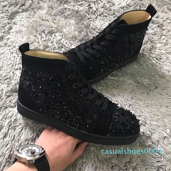 perfect new men women designer shoes high red bottom casual flats shoes party time strass&spikes leisure sneakers discount footwear ac04, Black
perfect new men women designer shoes high red bottom casual flats shoes party time strass&spikes leisure sneakers discount footwear ac04, Black