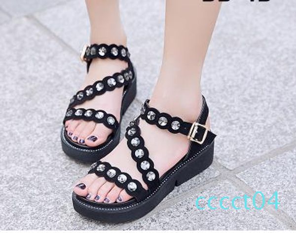 the diamond thick bottom female sandals new summer peep-toe fashion sandals prevent slippery outside wear female ct04, Black
the diamond thick bottom female sandals new summer peep-toe fashion sandals prevent slippery outside wear female ct04, Black