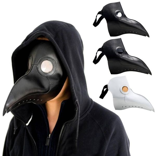 

1pc pu leather steampunk bird beak mask halloween cosplay prop plague doctor party mask carnival easter punk gothic style masks