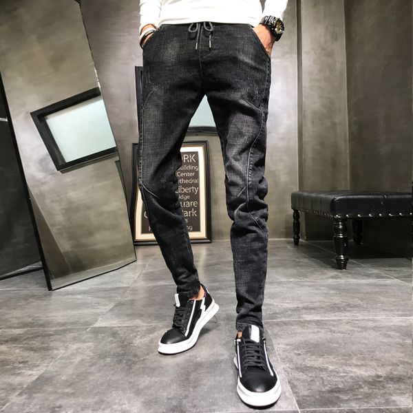 autumn new jeans men stretch slim fashion washed solid color casual denim trousers man streetwear wild hip hop drawstring jeans, Blue
autumn new jeans men stretch slim fashion washed solid color casual denim trousers man streetwear wild hip hop drawstring jeans, Blue