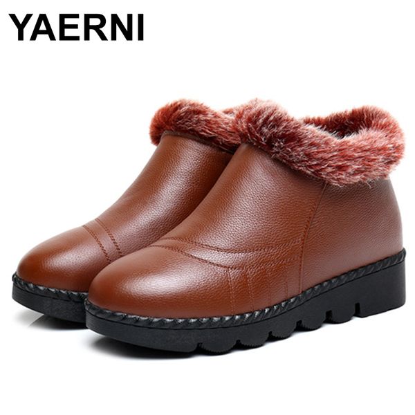 yaerni new women boots classic women winter boots waterproof genuine leather snow winter lady's trend cotton-padded shoes, Black
yaerni new women boots classic women winter boots waterproof genuine leather snow winter lady's trend cotton-padded shoes, Black