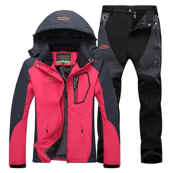 in autumn and winter outdoor dress with velvet heavy clothes women's suits warm windproof waterproof hiking ski suit, Blue;black
in autumn and winter outdoor dress with velvet heavy clothes women's suits warm windproof waterproof hiking ski suit, Blue;black