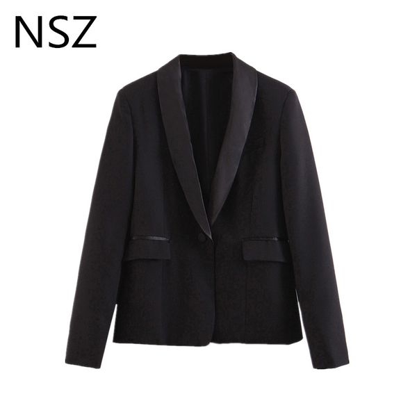 nsz women black single button office blazer long sleeve suit jacket work coat outerwear, White;black
nsz women black single button office blazer long sleeve suit jacket work coat outerwear, White;black