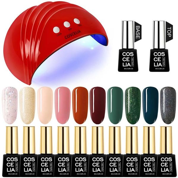 coscelia 10pc colors gel nail polish 24w lamp set 8ml gel polish nail kit uv set for art varnish manicure, Red;pink
coscelia 10pc colors gel nail polish 24w lamp set 8ml gel polish nail kit uv set for art varnish manicure, Red;pink