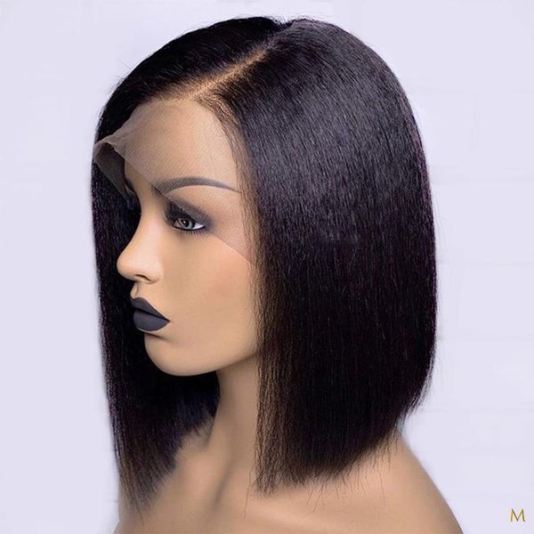 kinky straight short bob 13x4 lace front human hair wigs for women 130% remy brazilian plucked baby hair middle ratio bleached, Black;brown
kinky straight short bob 13x4 lace front human hair wigs for women 130% remy brazilian plucked baby hair middle ratio bleached, Black;brown