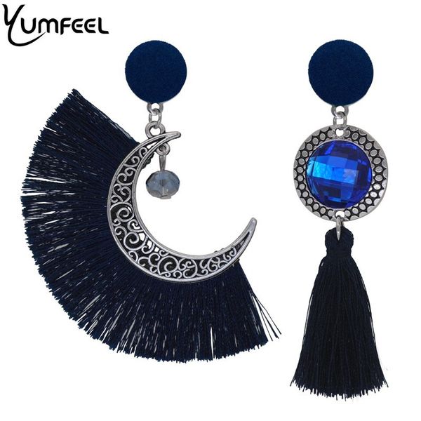 yumfeel new bohemian earrings vintage silver plated crystal tassel moon drop earrings women gifts jewelry, Golden 
yumfeel new bohemian earrings vintage silver plated crystal tassel moon drop earrings women gifts jewelry, Golden