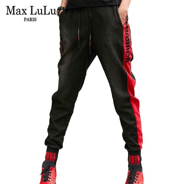 max 2019 spring luxury korean designer ladies punk harem pants womens embroidery black jeans elastic fitness loose trousers, Blue
max 2019 spring luxury korean designer ladies punk harem pants womens embroidery black jeans elastic fitness loose trousers, Blue
