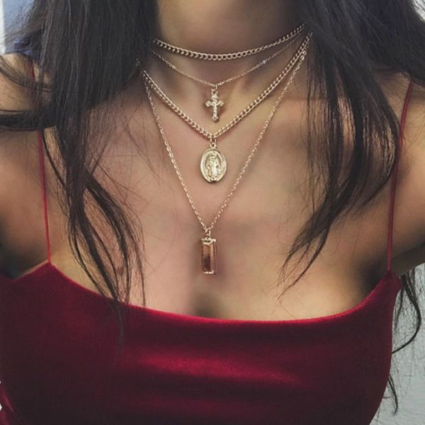 multilayer fashion women lady alloy clavicle cross necklace charm chain jewelry, Golden;silver
multilayer fashion women lady alloy clavicle cross necklace charm chain jewelry, Golden;silver