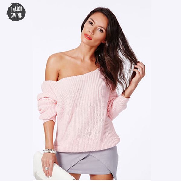 sweaters new fashion casual pullover full sleeve solid knitted women fashion off shoulder jumper design drop shipping, White;black
sweaters new fashion casual pullover full sleeve solid knitted women fashion off shoulder jumper design drop shipping, White;black