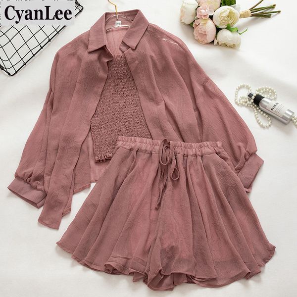 two piece dress cyanlee 2021 summer casual 3 set women strapless blouse +loose coat + chiffon pant with bow female three pcs suit, White
two piece dress cyanlee 2021 summer casual 3 set women strapless blouse +loose coat + chiffon pant with bow female three pcs suit, White