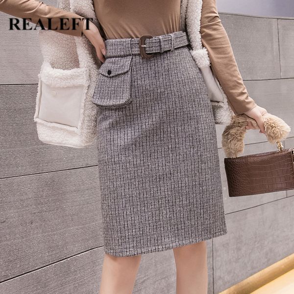 realeft winter woolen plaid skirt belt women's vintage wrap skirts high waist split sheath pencil midi skirts female pocket 2019, Black
realeft winter woolen plaid skirt belt women's vintage wrap skirts high waist split sheath pencil midi skirts female pocket 2019, Black
