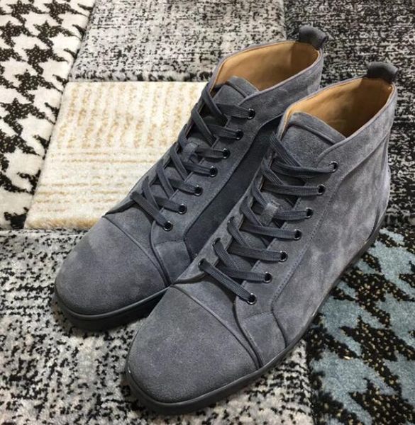italy design red bottom veau velours sneaker high lace-up shoes men's sneaker red rubber sole grey suede men flat orlato 35-46, Black
italy design red bottom veau velours sneaker high lace-up shoes men's sneaker red rubber sole grey suede men flat orlato 35-46, Black