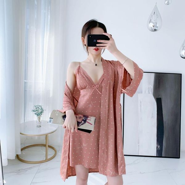 women's sleepwear summer women robe set print polka dot satin kimono robes strap 2pcs sleep wear noble lounge suit, Black;red
women's sleepwear summer women robe set print polka dot satin kimono robes strap 2pcs sleep wear noble lounge suit, Black;red