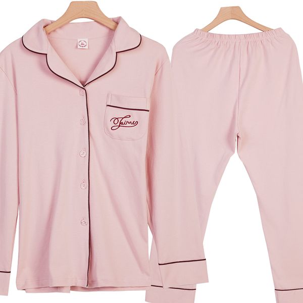 spring autumn pajamas 100%cotton pyjamas women pijama long sleeve turn-down collar cardigan casual two piece set pyjama femme, Blue;gray
spring autumn pajamas 100%cotton pyjamas women pijama long sleeve turn-down collar cardigan casual two piece set pyjama femme, Blue;gray