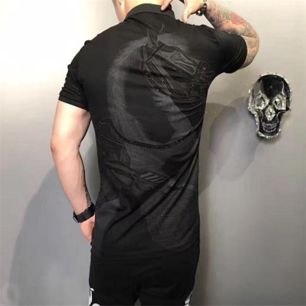 luxury summer shirt business men embroidered short sleeve personality design, White;black
luxury summer shirt business men embroidered short sleeve personality design, White;black