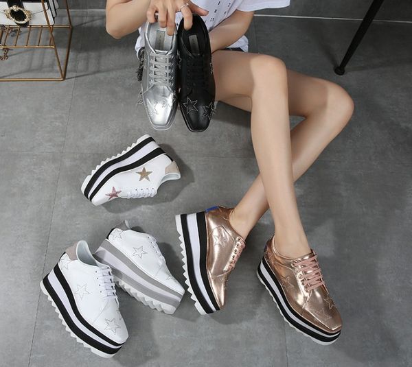 new arrival italian brand stella shoes mc women causal shoes stars wedges outsole genuine leather, Black
new arrival italian brand stella shoes mc women causal shoes stars wedges outsole genuine leather, Black