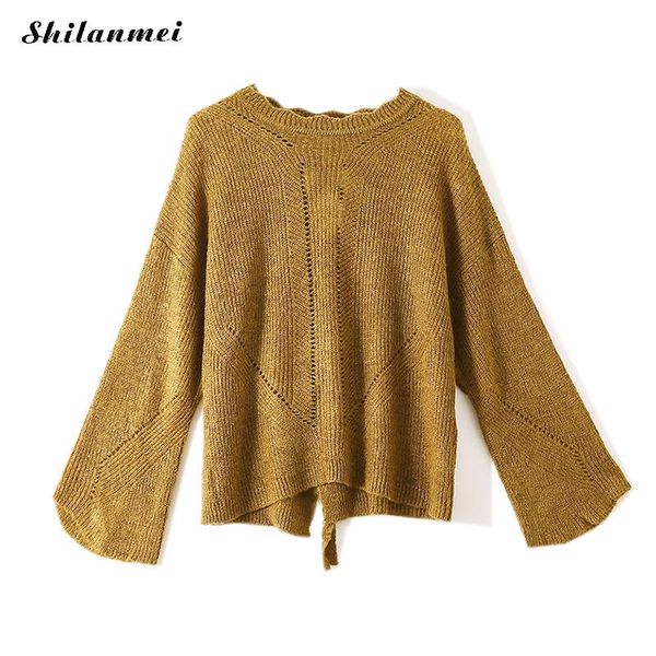 fashion sweater pullover women long flare sleeve loose knitted pullover women knitwear solid yellow white casual jumper, White;black
fashion sweater pullover women long flare sleeve loose knitted pullover women knitwear solid yellow white casual jumper, White;black