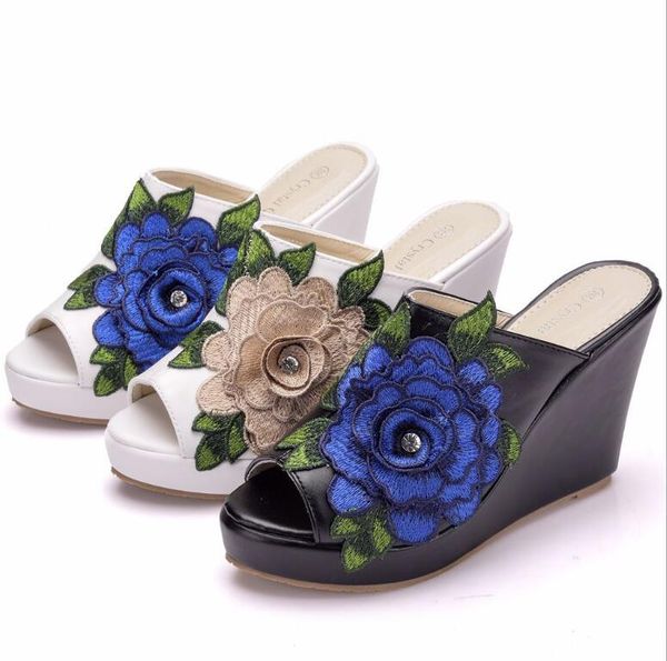 crystal queen blue lace flower bridal wedges high heel wedding shoes high heel boots thin heel pointed martin boots autumn and winter boots, Black
crystal queen blue lace flower bridal wedges high heel wedding shoes high heel boots thin heel pointed martin boots autumn and winter boots, Black