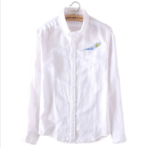 men's casual shirts plus size linen fashion cotton desigh embroidery long sleeve shirt men turn-down collar dress, White;black
men's casual shirts plus size linen fashion cotton desigh embroidery long sleeve shirt men turn-down collar dress, White;black