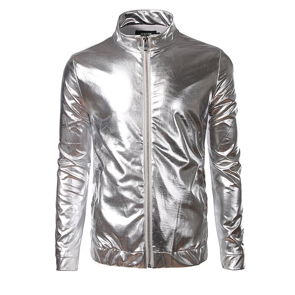 new shiny trend metallic sliver jacket men/women 2016 night club fashion stand collar front-zip lightweight jacket for singer, Black;brown
new shiny trend metallic sliver jacket men/women 2016 night club fashion stand collar front-zip lightweight jacket for singer, Black;brown