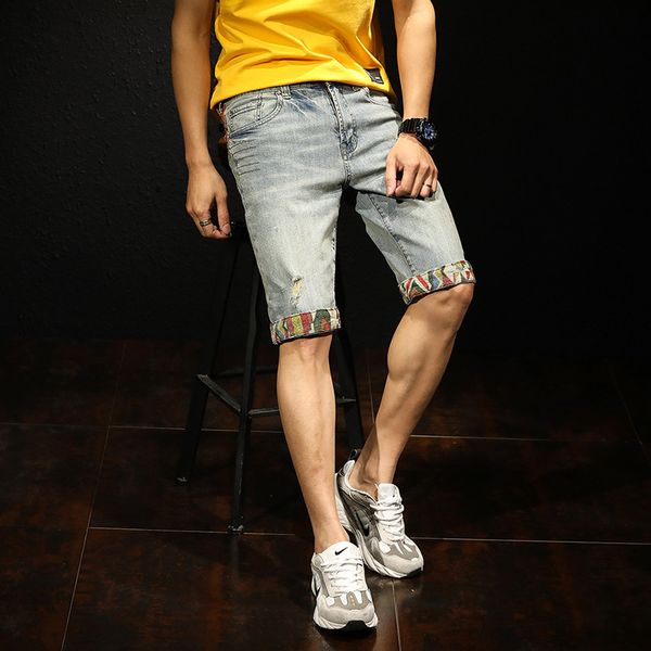 new denim breeches summer cotton stretch denim pants in europe and the united states retro nostalgia hole cowboy shorts, Blue
new denim breeches summer cotton stretch denim pants in europe and the united states retro nostalgia hole cowboy shorts, Blue