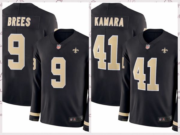New orlean men aint 41 alvin kamara 9 drew bree therma long leeve jer ey, Black
New orlean men aint 41 alvin kamara 9 drew bree therma long leeve jer ey, Black