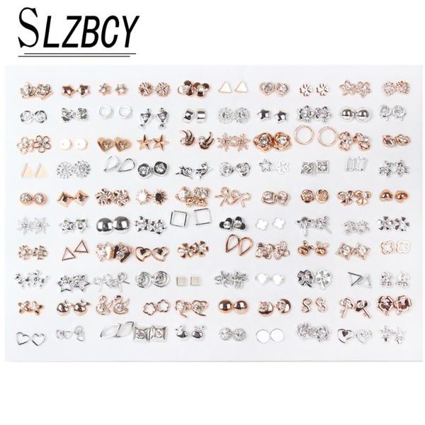100pairs/set alloy rhinestone small stud earrings sets for women girls gold silver geometric flower star earring jewelry brincos, Golden;silver
100pairs/set alloy rhinestone small stud earrings sets for women girls gold silver geometric flower star earring jewelry brincos, Golden;silver
