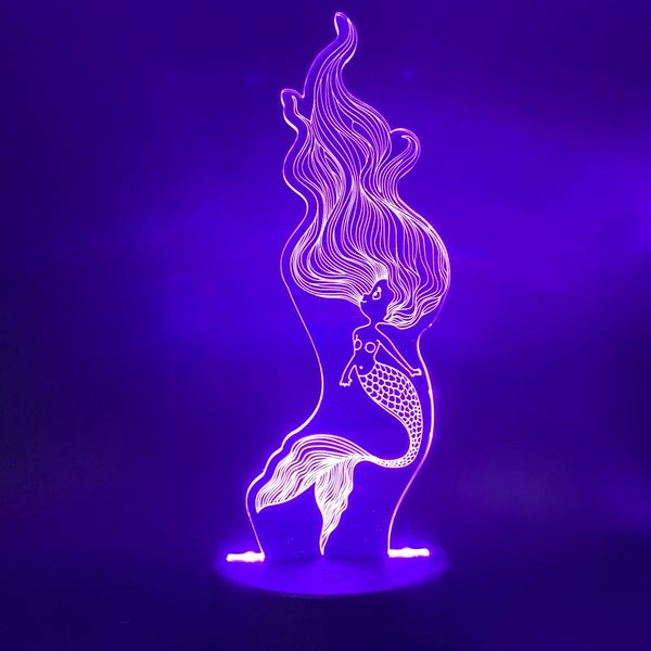 beautiful mermaid figure with long hair 3d illusion led night light gift for girl baby bedroom nightlight atmosphere desk lamp
beautiful mermaid figure with long hair 3d illusion led night light gift for girl baby bedroom nightlight atmosphere desk lamp