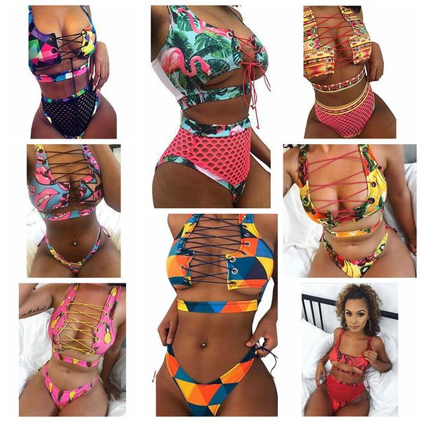 women flamingo bikini set high waist bathing suits fruits print bandage padded swimsuit outdoor swimwear 2pcs/set 9 styles cca11775
women flamingo bikini set high waist bathing suits fruits print bandage padded swimsuit outdoor swimwear 2pcs/set 9 styles cca11775