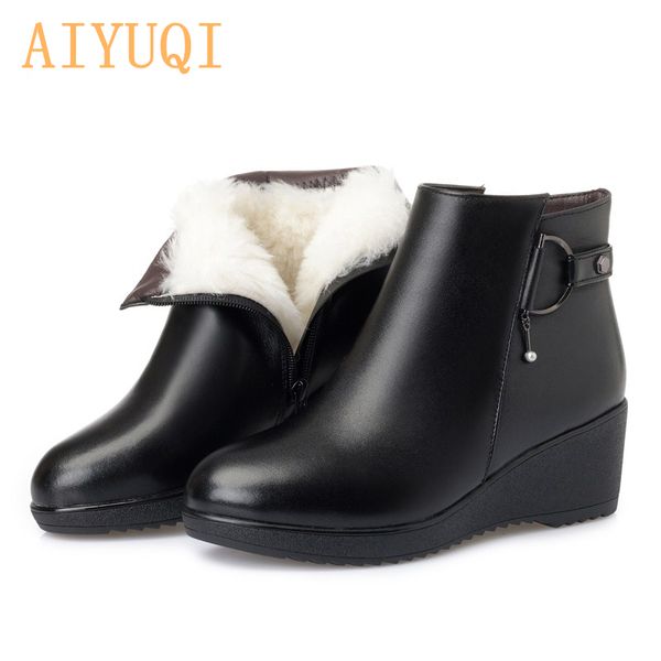 aiyuqi mother boots wedge big size 41 42 43 women boots shoes thicken wool snow 2020 genuine leather women winter, Black
aiyuqi mother boots wedge big size 41 42 43 women boots shoes thicken wool snow 2020 genuine leather women winter, Black