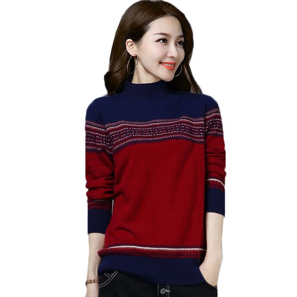 autumn winter women knitted sweater pullover new long sleeve pull warm jumper ladies striped half turtleneck sweater female, White;black
autumn winter women knitted sweater pullover new long sleeve pull warm jumper ladies striped half turtleneck sweater female, White;black