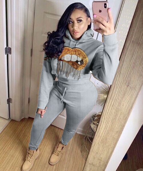women sprots tracksuit new arrival autumn jumpersuits fashion casual womens outdoor tracksuits hoodie + pants sets clothing lov, Gray
women sprots tracksuit new arrival autumn jumpersuits fashion casual womens outdoor tracksuits hoodie + pants sets clothing lov, Gray