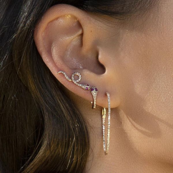 gold rose gold color long ear climber micro pave cz cute wrap snake sweep earring, Golden;silver
gold rose gold color long ear climber micro pave cz cute wrap snake sweep earring, Golden;silver