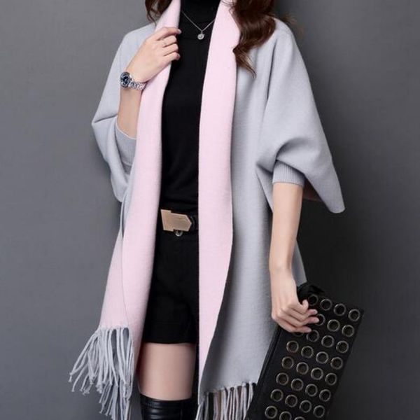 women's cape female batwing sleeve long maxi cardigan sweaters winter women fall fashion autumn warm knitted jumpers oversized, Black
women's cape female batwing sleeve long maxi cardigan sweaters winter women fall fashion autumn warm knitted jumpers oversized, Black