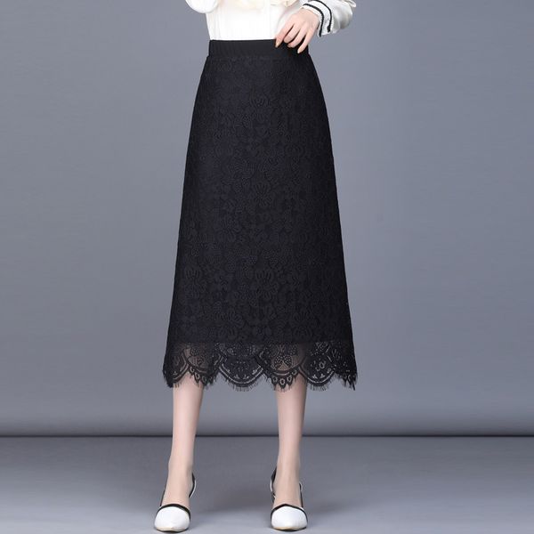 2019 spring summer woman high waist lace a line long skirt korean style slim fit black mid-calf skirt elegant office lady
2019 spring summer woman high waist lace a line long skirt korean style slim fit black mid-calf skirt elegant office lady