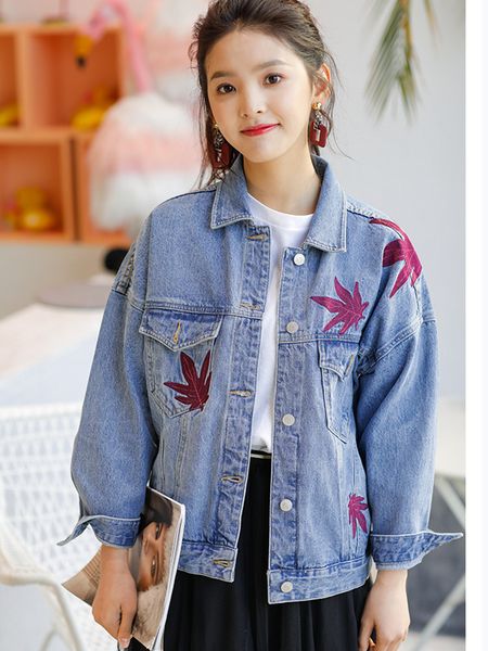 jujuland woman embroidery denim jackets casual style blue classic coats autumn winter outwear jackets 6823, Black;brown
jujuland woman embroidery denim jackets casual style blue classic coats autumn winter outwear jackets 6823, Black;brown