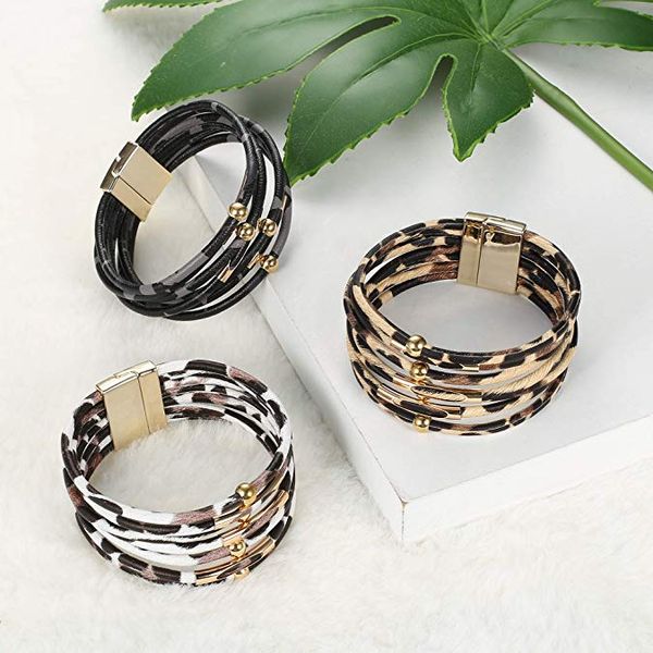 multi-layer wrap leather bracelet for women girls handmade magnetic clasp leopard tree of life leather bangle cuff bracelets jewelry gifts, Golden;silver
multi-layer wrap leather bracelet for women girls handmade magnetic clasp leopard tree of life leather bangle cuff bracelets jewelry gifts, Golden;silver