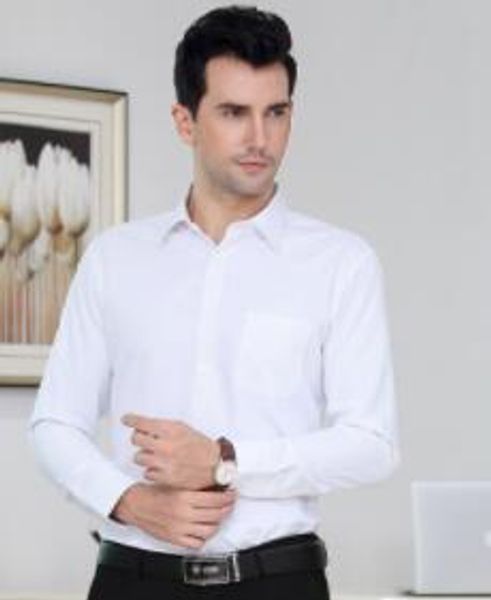 white men's long sleeve shirt ironing work clothes white shirt business trim suit, White;black
white men's long sleeve shirt ironing work clothes white shirt business trim suit, White;black