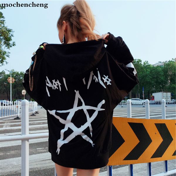 pentagram printing hooded sweatshirts girls women 2019 autumn new casual loose pullover long sleeve hoodies female, Black
pentagram printing hooded sweatshirts girls women 2019 autumn new casual loose pullover long sleeve hoodies female, Black