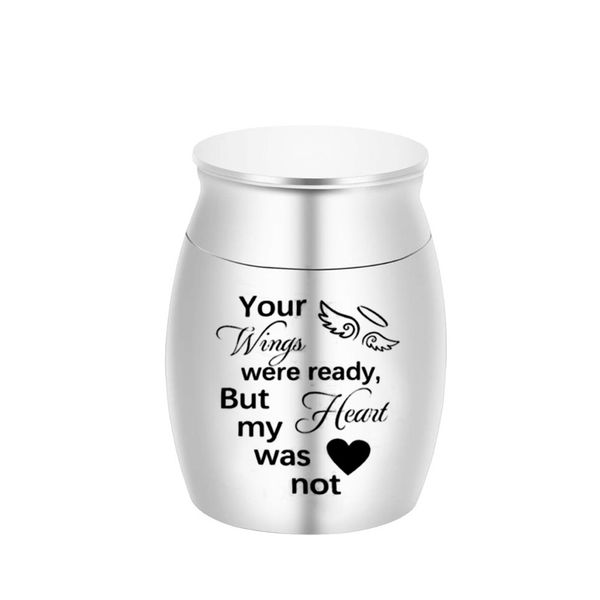 cremation pendant urns ashes keepsake memorial mini urn funeral urn - your wings were ready my heart was not 30x40mm, Silver
cremation pendant urns ashes keepsake memorial mini urn funeral urn - your wings were ready my heart was not 30x40mm, Silver