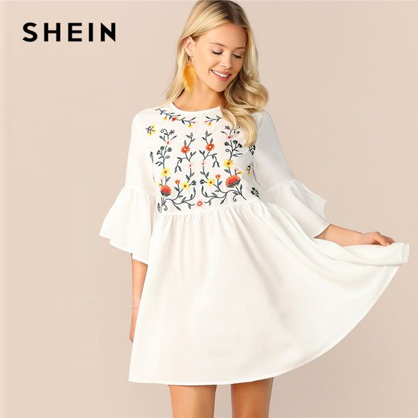 shein embroidered floral flounce sleeve smock dress boho a line women flared cute dresses white high waist summer dresses, Black;gray
shein embroidered floral flounce sleeve smock dress boho a line women flared cute dresses white high waist summer dresses, Black;gray