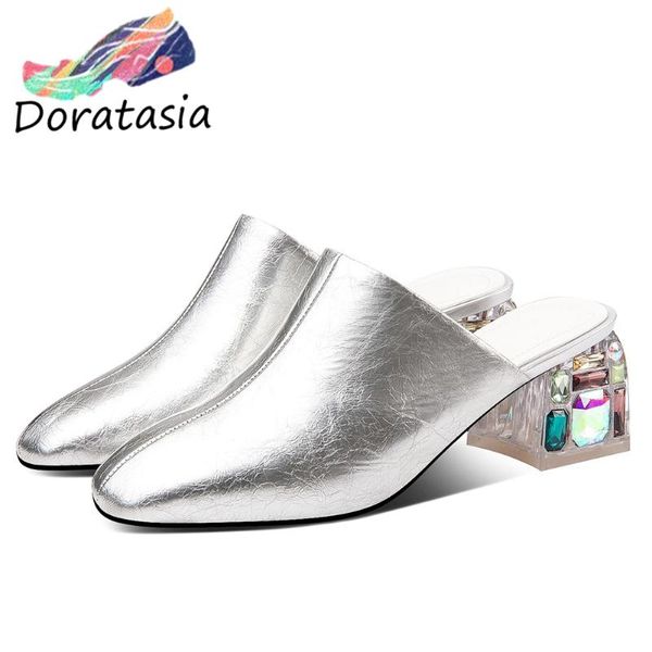 doratasia fashion ladies pumps genuine leather square toe slip on mules women metallic spring summer casaul shoes woman, Black
doratasia fashion ladies pumps genuine leather square toe slip on mules women metallic spring summer casaul shoes woman, Black