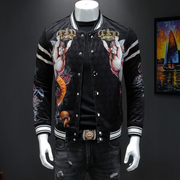2020 men's bomber jacket baseball collar jackets and coats luxury velvet embroidery printing jacket streetwear clothing m-4xl, Black;brown
2020 men's bomber jacket baseball collar jackets and coats luxury velvet embroidery printing jacket streetwear clothing m-4xl, Black;brown