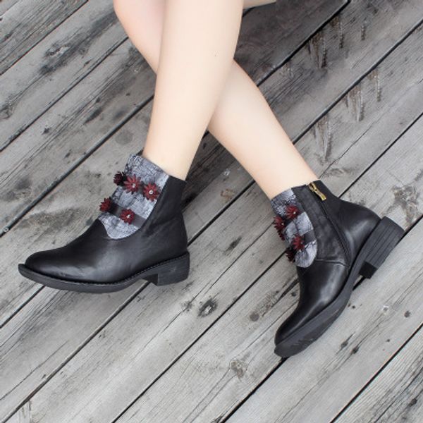 johnature retro high heel boots genuine leather women shoes 2019 new autumn winter square toe flower handmade platform boots, Black
johnature retro high heel boots genuine leather women shoes 2019 new autumn winter square toe flower handmade platform boots, Black