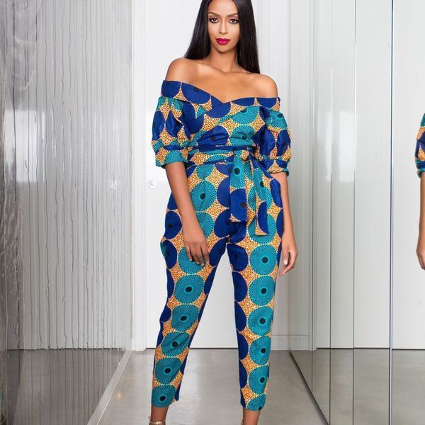 siskakia women's jumpsuits slash neck off shoulder half sleeve africa print dashiki clothing jumpsuit bazin ankara pants set new, Black;white
siskakia women's jumpsuits slash neck off shoulder half sleeve africa print dashiki clothing jumpsuit bazin ankara pants set new, Black;white