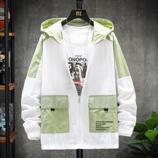 new summer jacket men autumn ultra-thin coat men sun protection clothing hooded collar patchwork color jacket m-4xl, Black;brown
new summer jacket men autumn ultra-thin coat men sun protection clothing hooded collar patchwork color jacket m-4xl, Black;brown