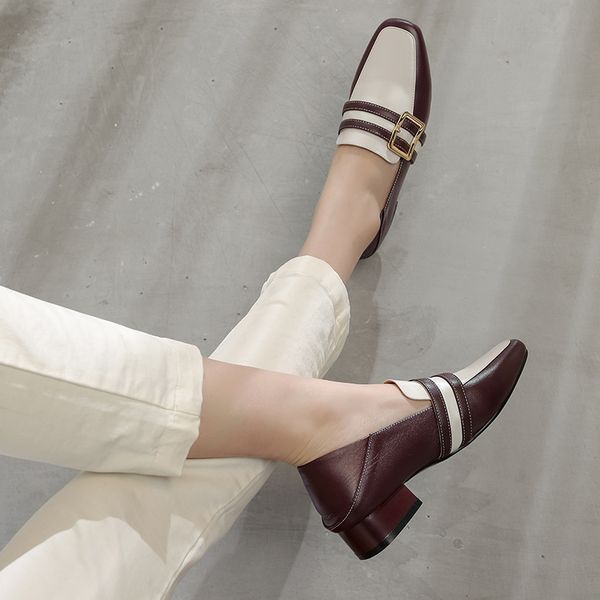 wholesale metal buckle patchwork collapsible heel dress shoes genuine leather women casual loafers mules shoes 2020 new arrival, Black
wholesale metal buckle patchwork collapsible heel dress shoes genuine leather women casual loafers mules shoes 2020 new arrival, Black
