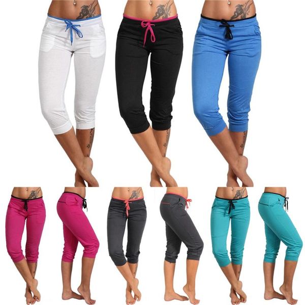 women solid color drawstring cropped trousers casual 2020 new harem pants female joggers summer pants street wear, Black;white
women solid color drawstring cropped trousers casual 2020 new harem pants female joggers summer pants street wear, Black;white